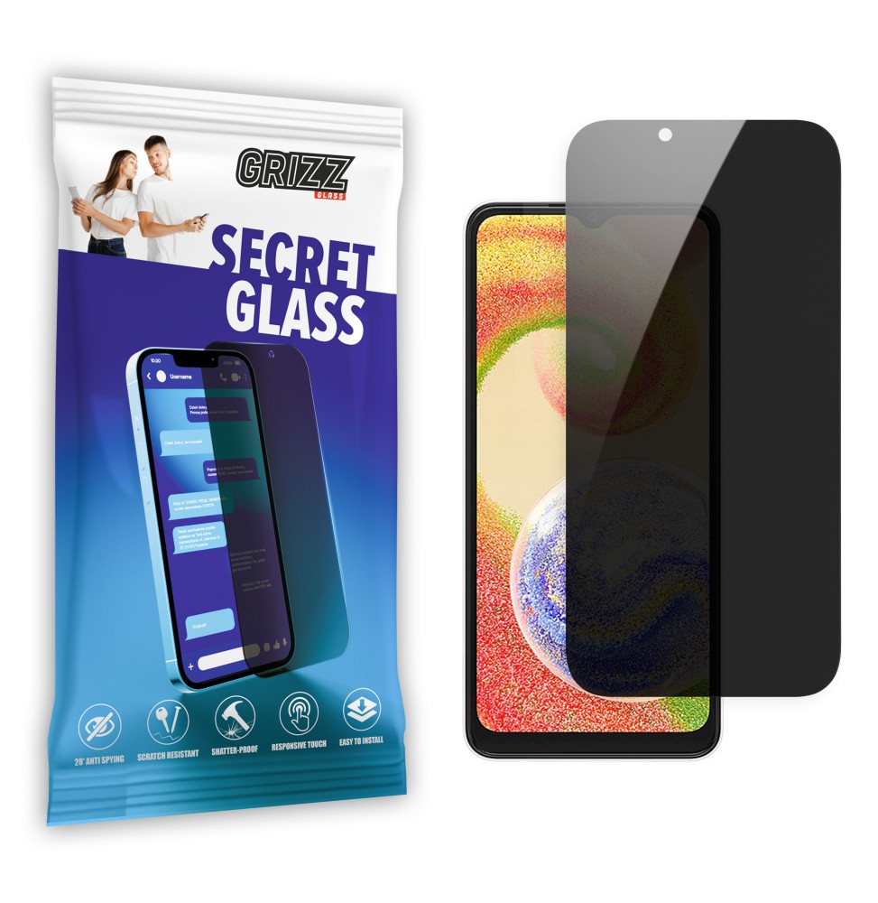 Sekretne szkło hybrydowe do Samsung Galaxy A04s prywatyzujące Grizz SecretGlass