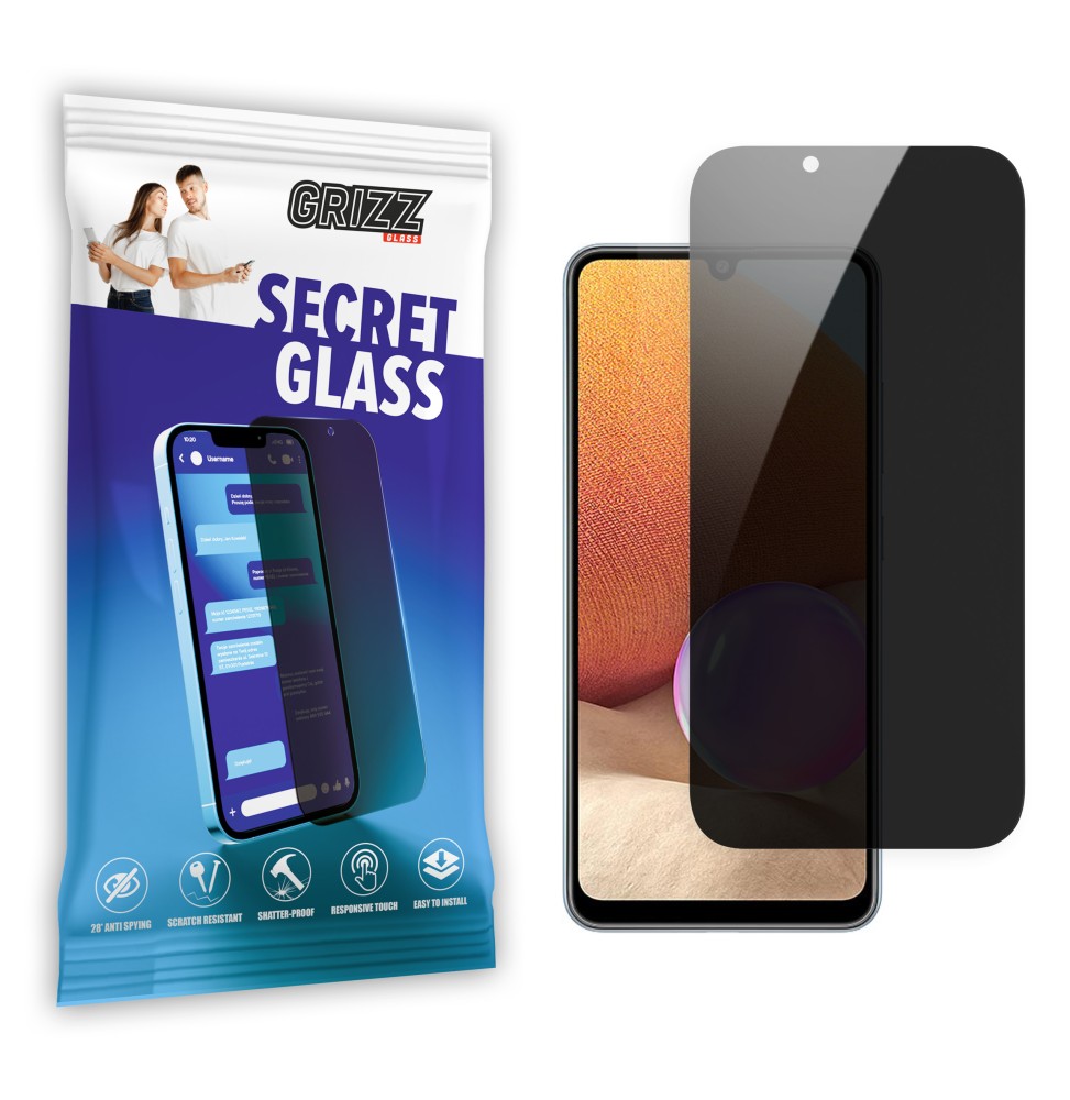 Sekretne szkło hybrydowe do Samsung Galaxy A32 4G prywatyzujące Grizz SecretGlass