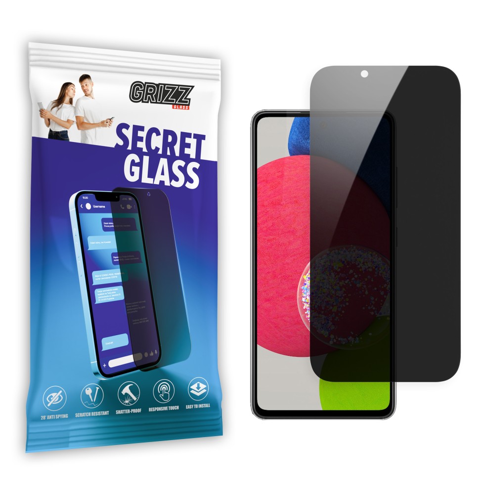 Sekretne szkło hybrydowe do Samsung Galaxy A52s prywatyzujące Grizz SecretGlass