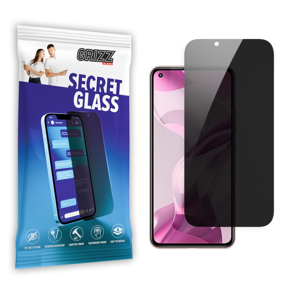Sekretne szkło hybrydowe do Xiaomi 11 Lite 5G NE prywatyzujące Grizz SecretGlass