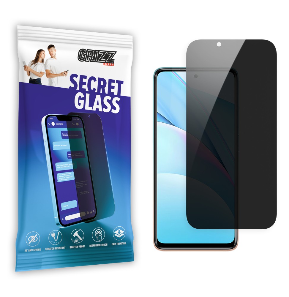 Sekretne szkło hybrydowe do Xiaomi Mi 10T Lite prywatyzujące Grizz SecretGlass