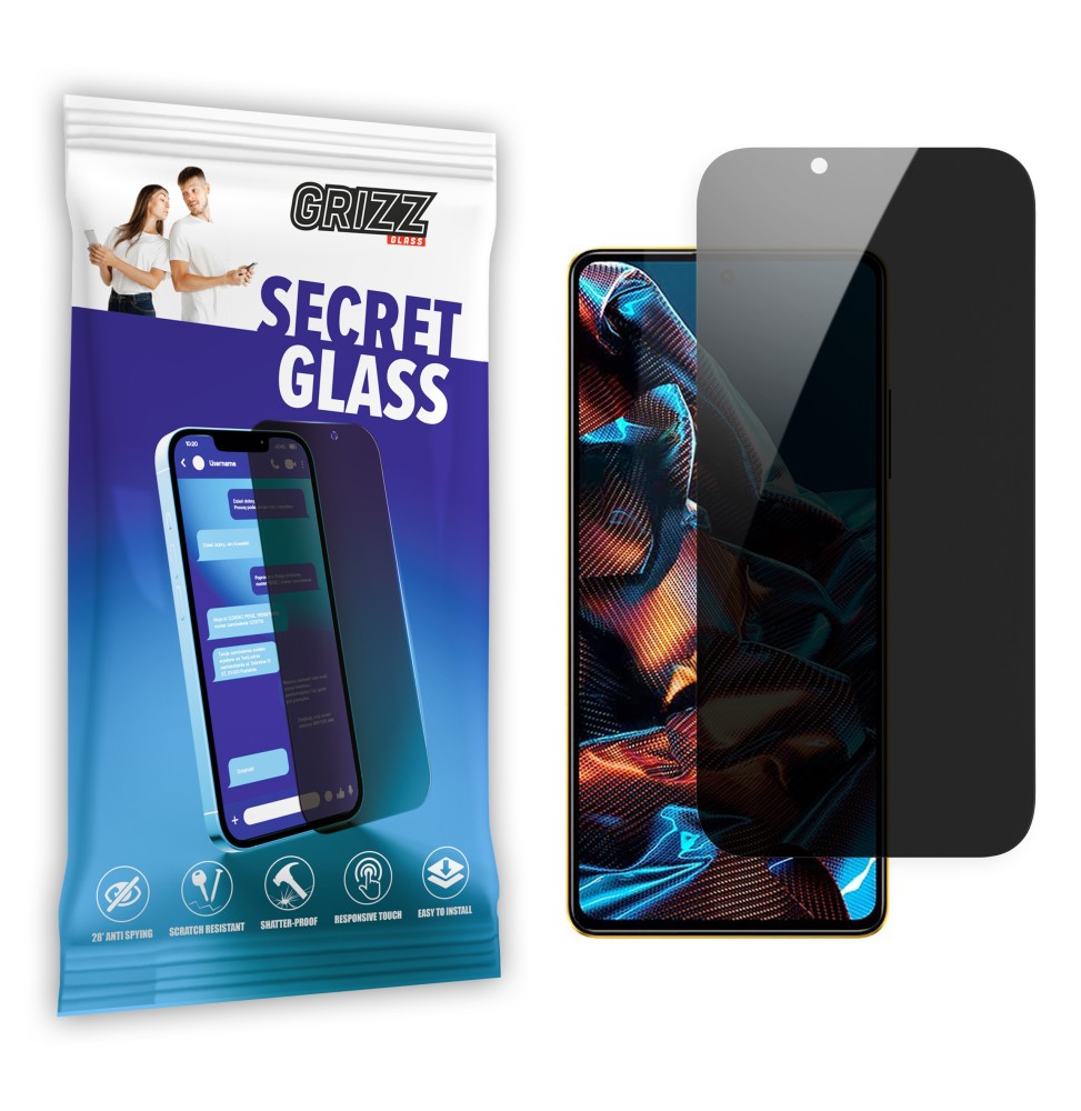Sekretne szkło hybrydowe do Xiaomi POCO X5 Pro prywatyzujące Grizz SecretGlass