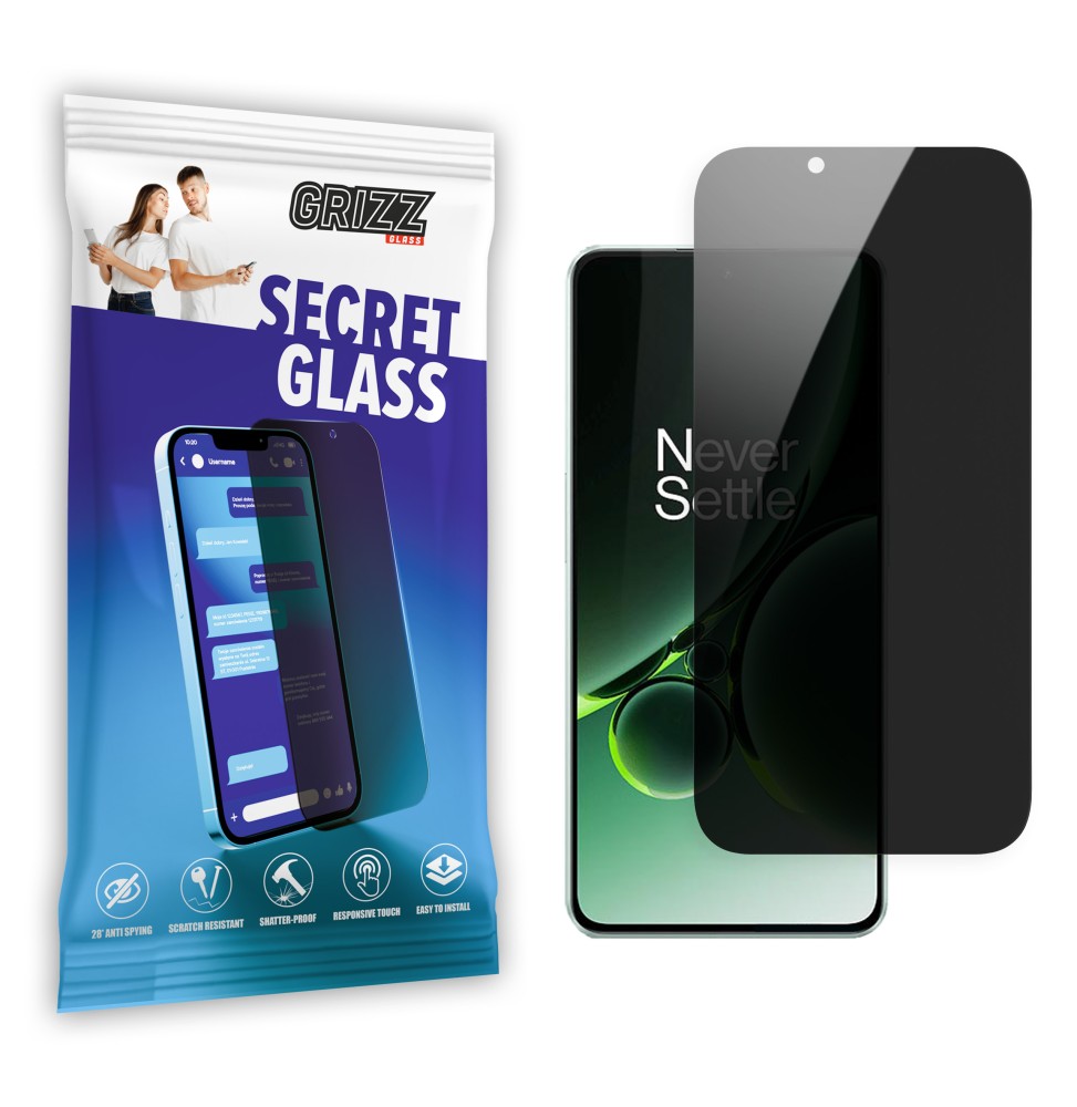 Sekretne szkło hybrydowe do OnePlus Nord 3 prywatyzujące Grizz SecretGlass