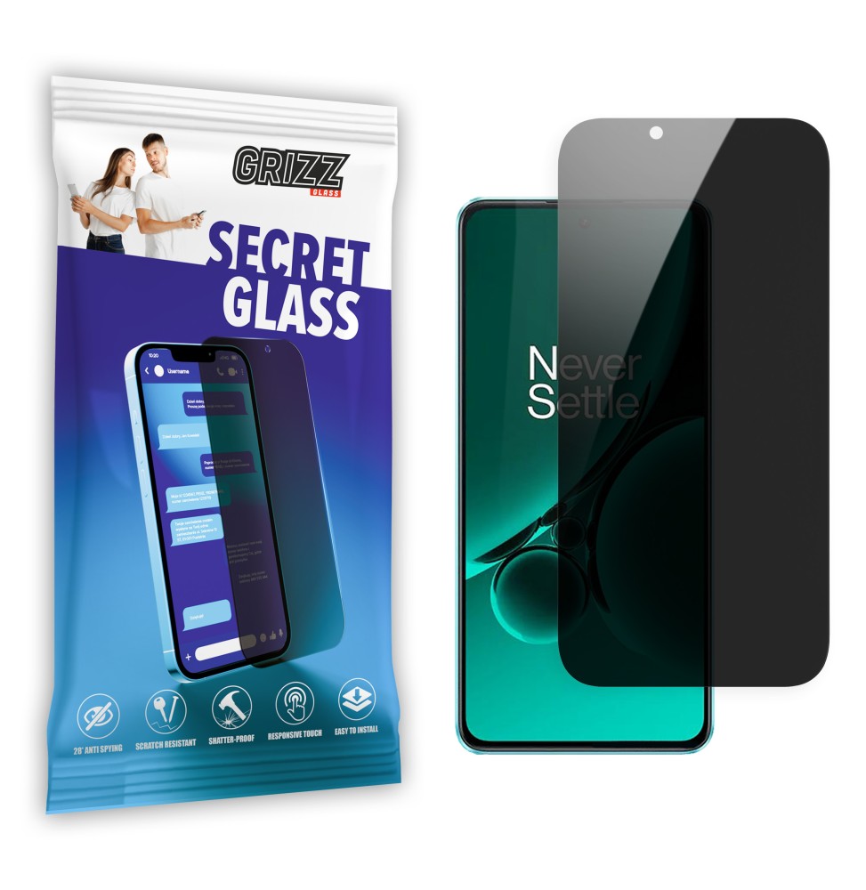 Sekretne szkło hybrydowe do OnePlus Nord CE 3 prywatyzujące Grizz SecretGlass
