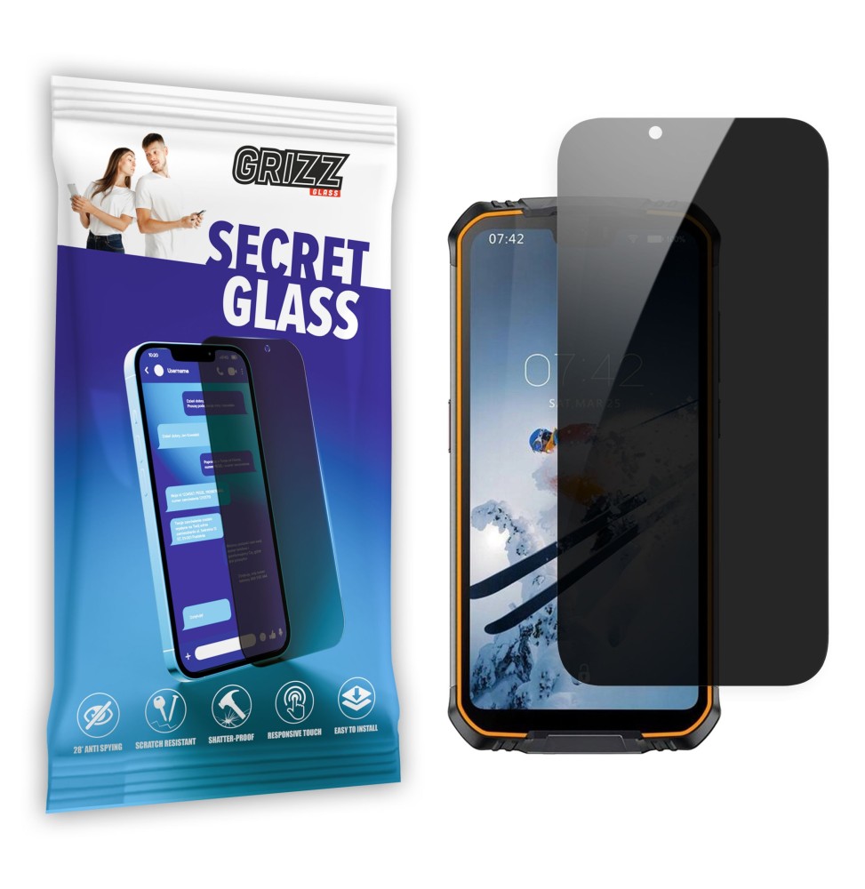Sekretne szkło hybrydowe do Doogee S88 Pro prywatyzujące Grizz SecretGlass