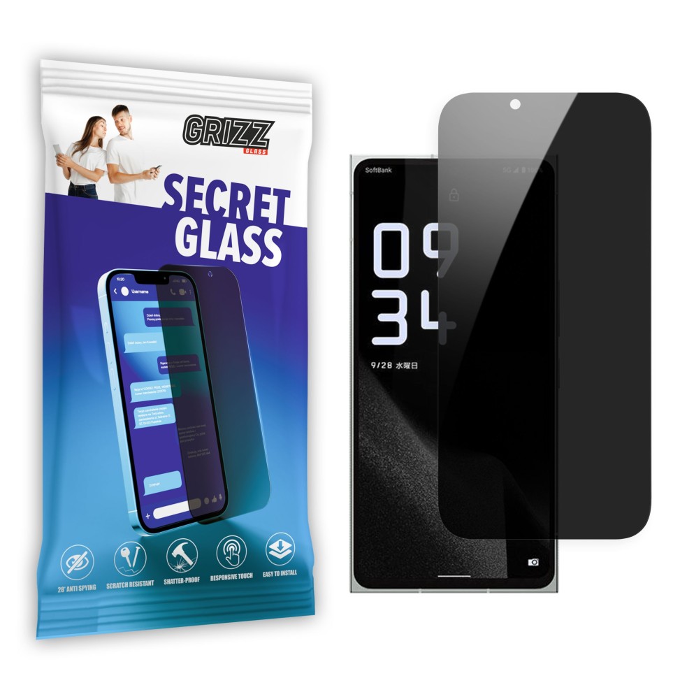Sekretne szkło hybrydowe do Leica Leitz Phone 2 prywatyzujące Grizz SecretGlass