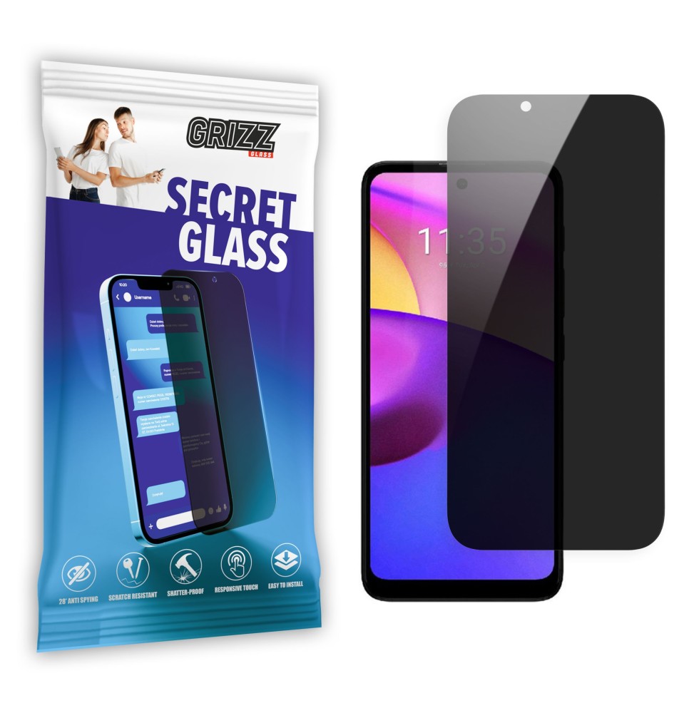 Sekretne szkło hybrydowe do Lenovo K14 Plus prywatyzujące Grizz SecretGlass