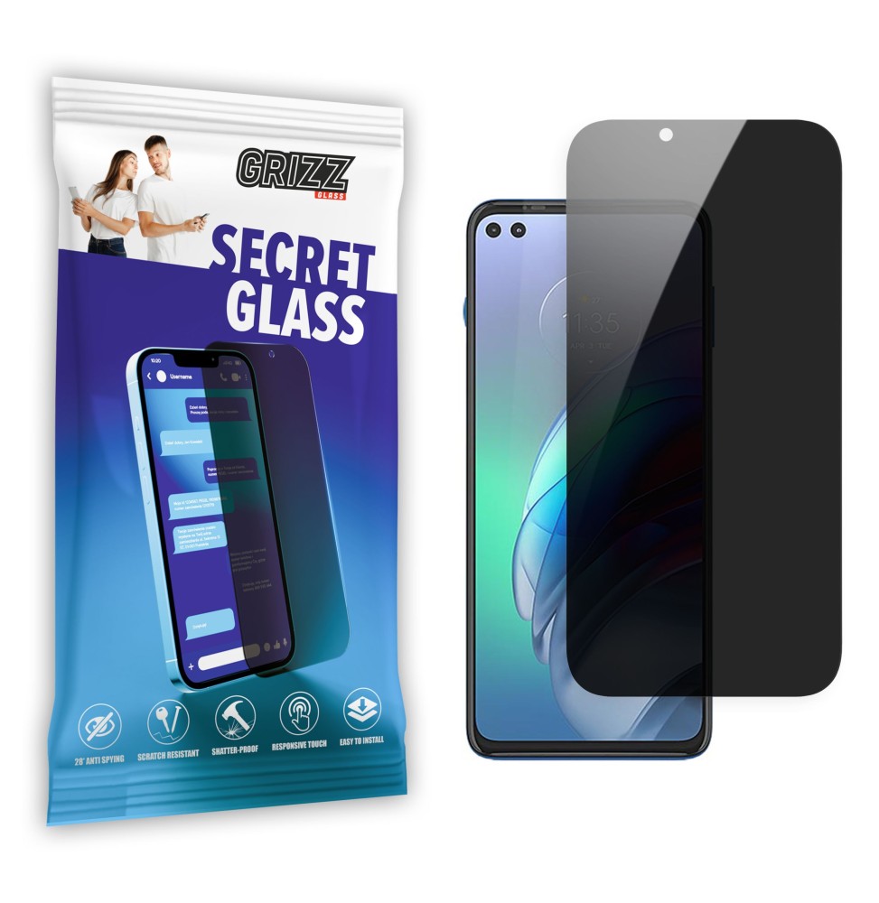Sekretne szkło hybrydowe do Motorola Moto G100 5G prywatyzujące Grizz SecretGlass