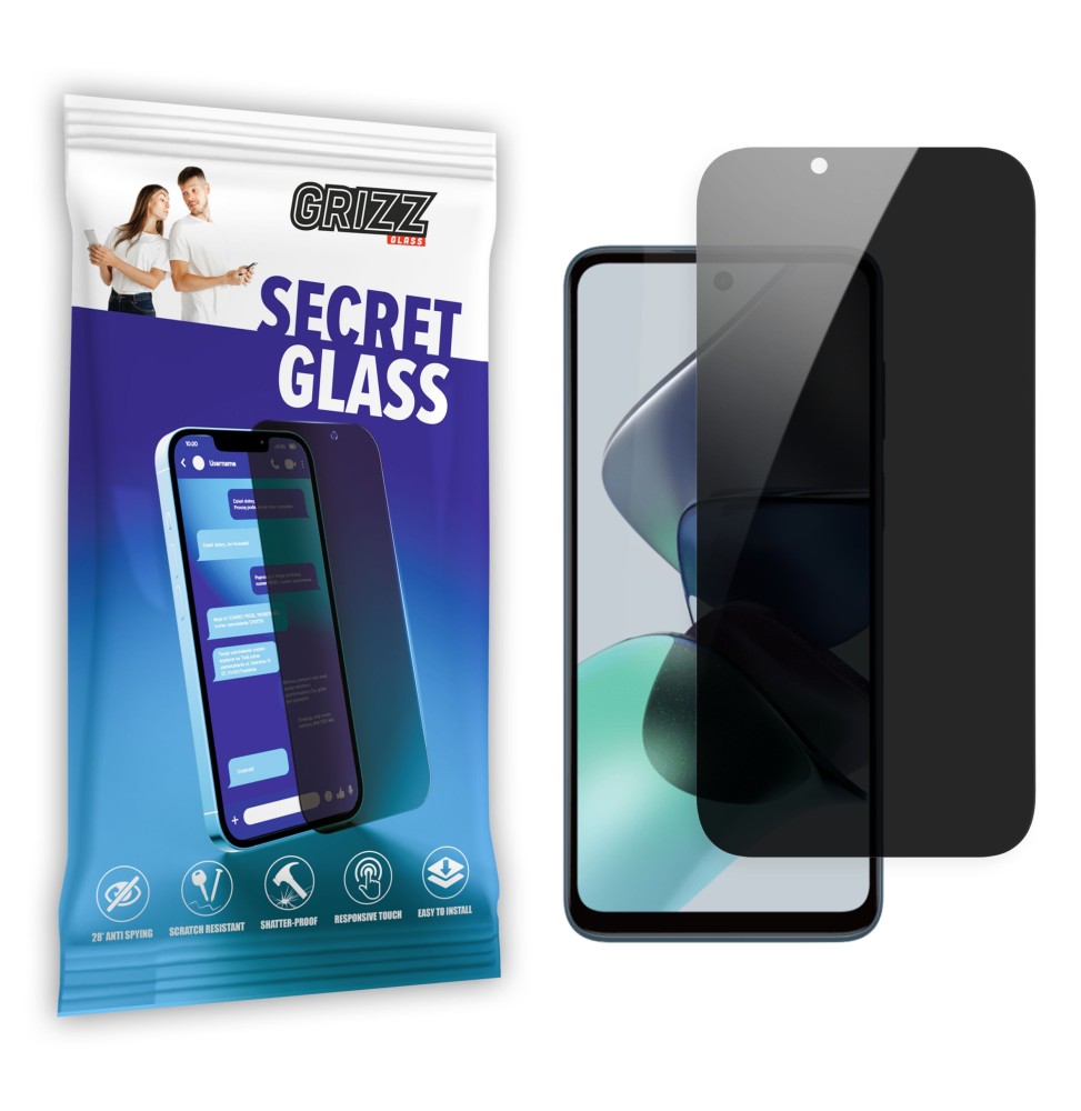 Sekretne szkło hybrydowe do Motorola Moto G30 prywatyzujące Grizz SecretGlass
