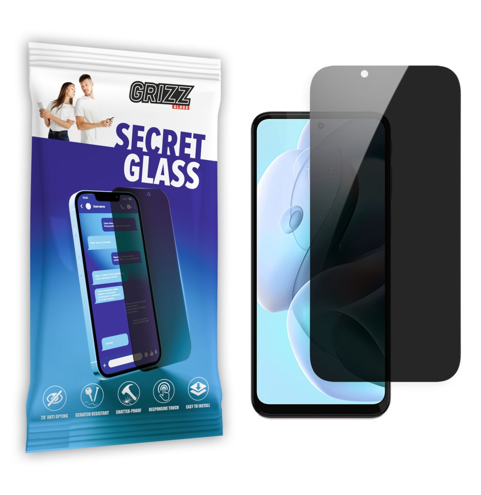 Sekretne szkło hybrydowe do Motorola Moto G41 prywatyzujące Grizz SecretGlass