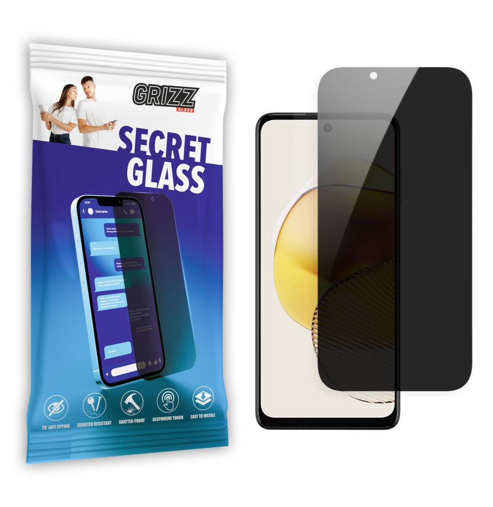 Sekretne szkło hybrydowe do Motorola Moto G73 prywatyzujące Grizz SecretGlass