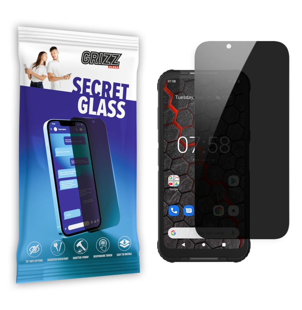 Sekretne szkło hybrydowe do MyPhone Hammer 3 prywatyzujące Grizz SecretGlass
