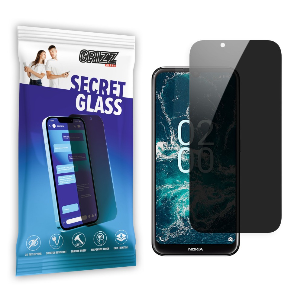 Sekretne szkło hybrydowe do Nokia C200 prywatyzujące Grizz SecretGlass