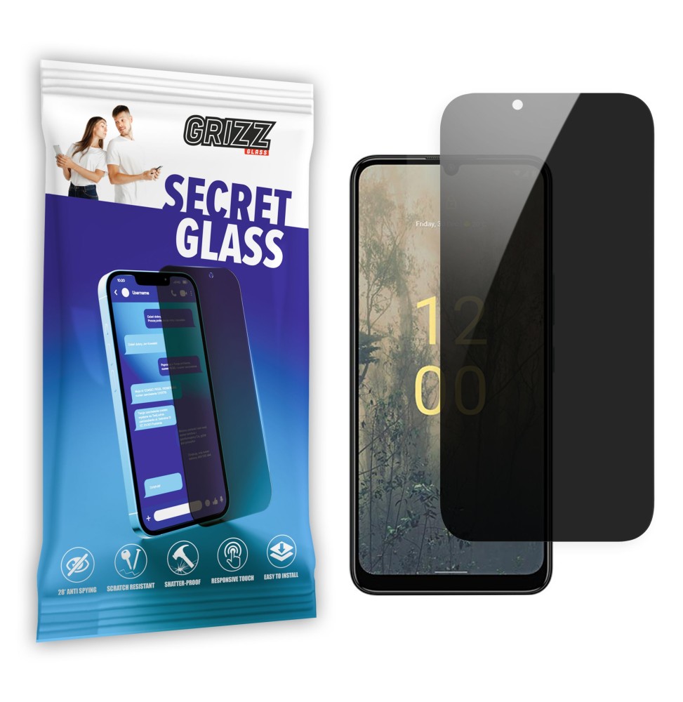 Sekretne szkło hybrydowe do Nokia C31 prywatyzujące Grizz SecretGlass