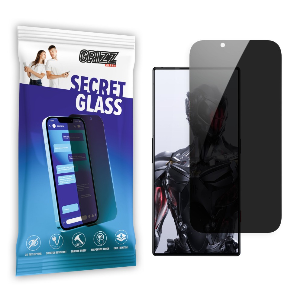 Sekretne szkło hybrydowe do Nubia Red Magic 8 Pro prywatyzujące Grizz SecretGlass