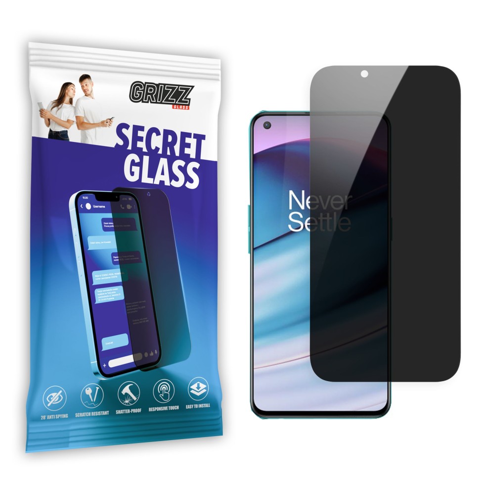Sekretne szkło hybrydowe do OnePlus Nord CE 5G prywatyzujące Grizz SecretGlass