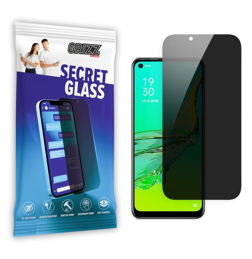 Sekretne szkło hybrydowe do Oppo A11s prywatyzujące Grizz SecretGlass