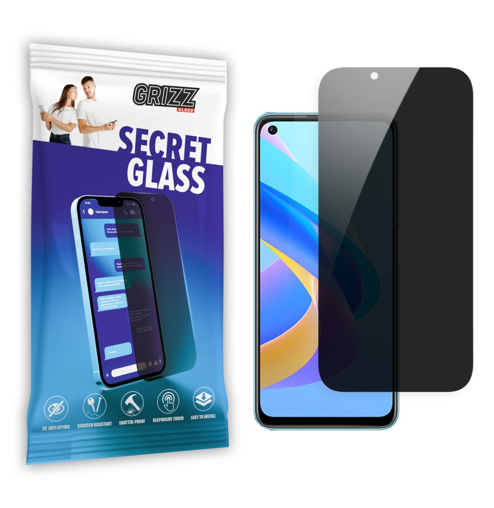 Sekretne szkło hybrydowe do Oppo A36 prywatyzujące Grizz SecretGlass