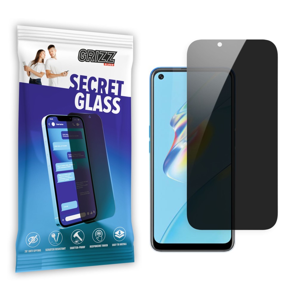 Sekretne szkło hybrydowe do Oppo A54 4G prywatyzujące Grizz SecretGlass