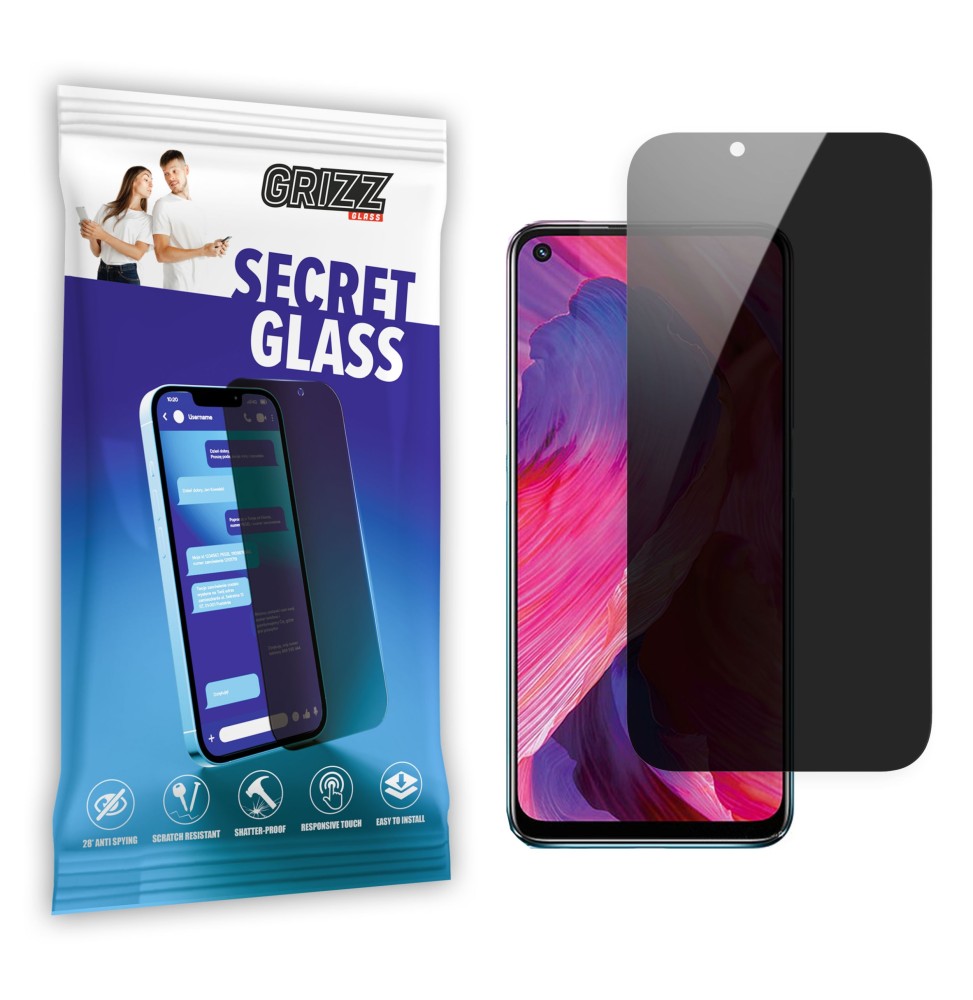 Sekretne szkło hybrydowe do Oppo A54 5G prywatyzujące Grizz SecretGlass