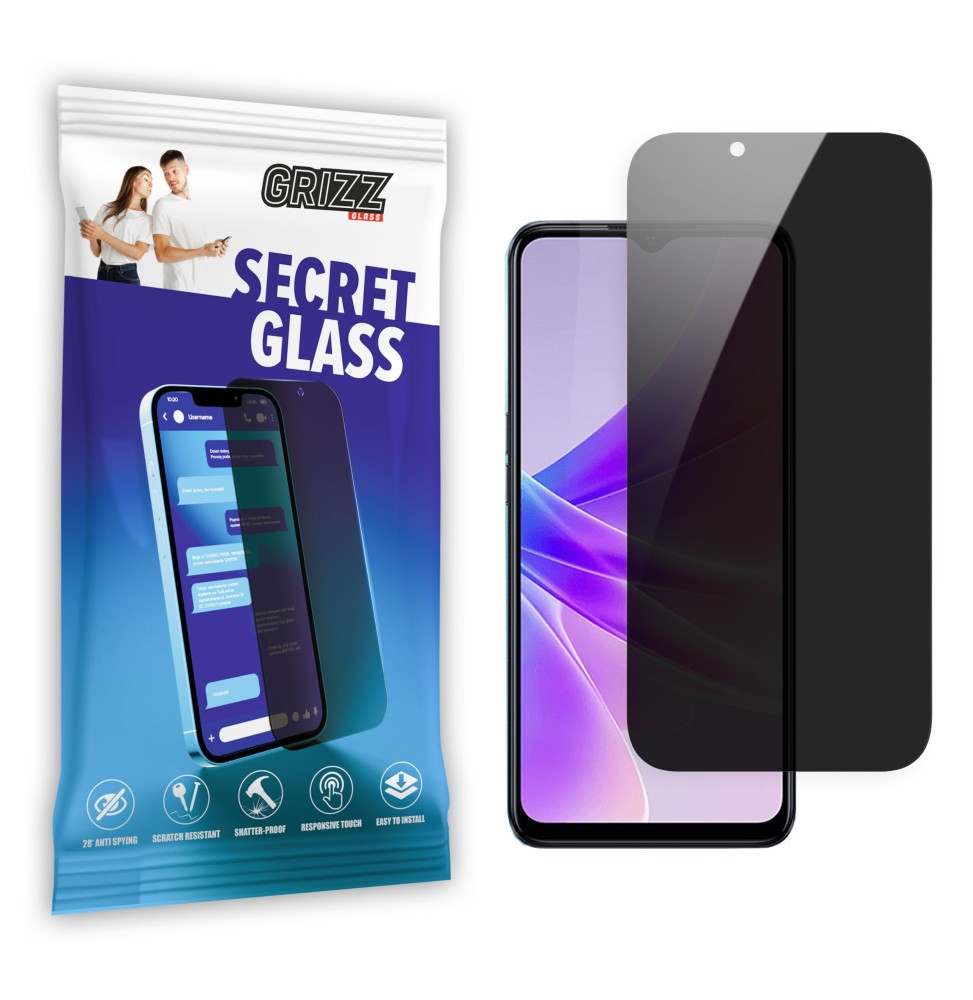 Sekretne szkło hybrydowe do Oppo A77 4G prywatyzujące Grizz SecretGlass