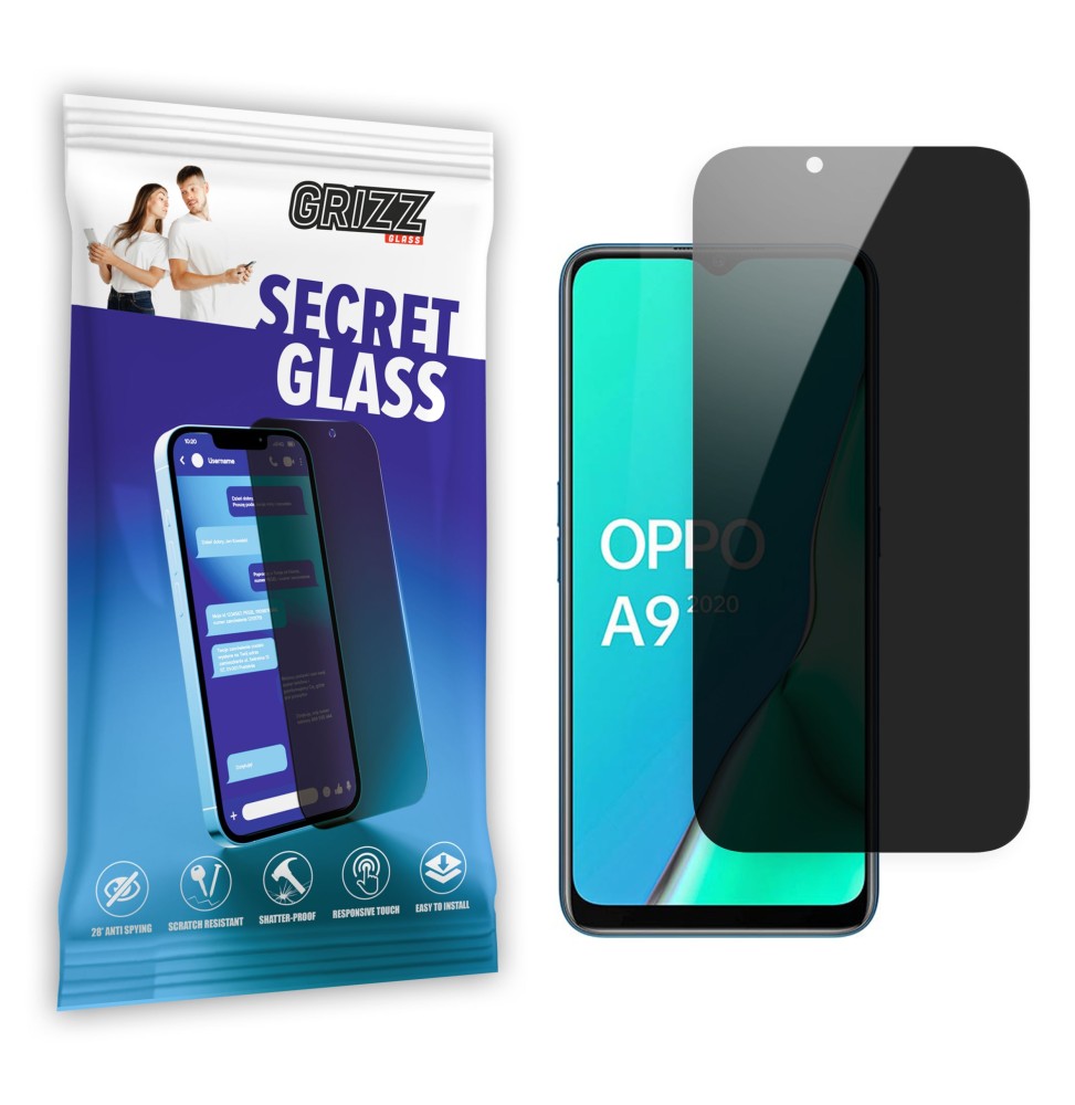 Sekretne szkło hybrydowe do Oppo A9 2020 prywatyzujące Grizz SecretGlass