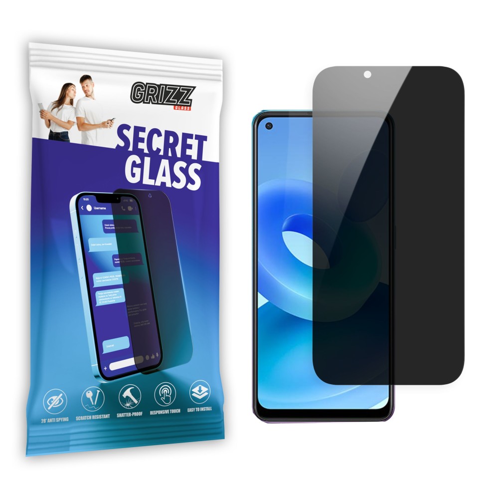 Sekretne szkło hybrydowe do Oppo A95 5G prywatyzujące Grizz SecretGlass