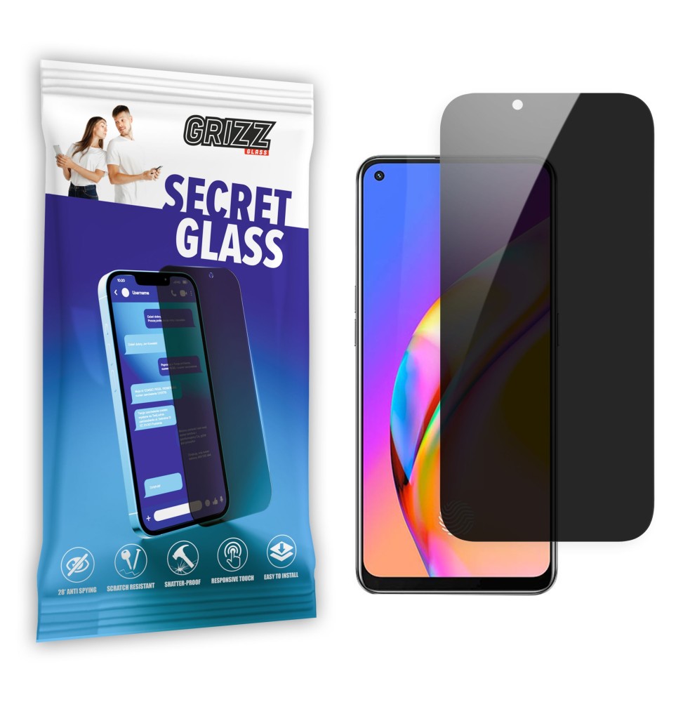 Sekretne szkło hybrydowe do Oppo F19 Pro prywatyzujące Grizz SecretGlass