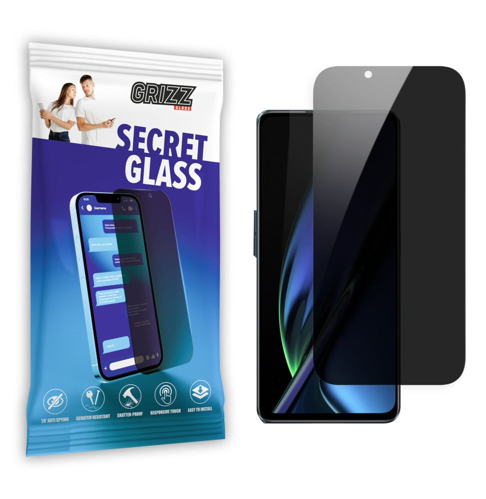 Sekretne szkło hybrydowe do Oppo K11x prywatyzujące Grizz SecretGlass