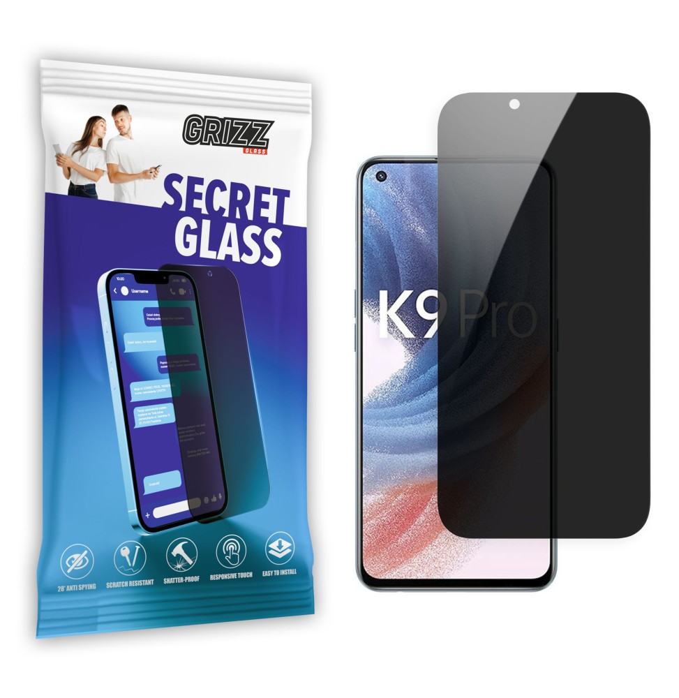 Sekretne szkło hybrydowe do Oppo K9 Pro 5G prywatyzujące Grizz SecretGlass