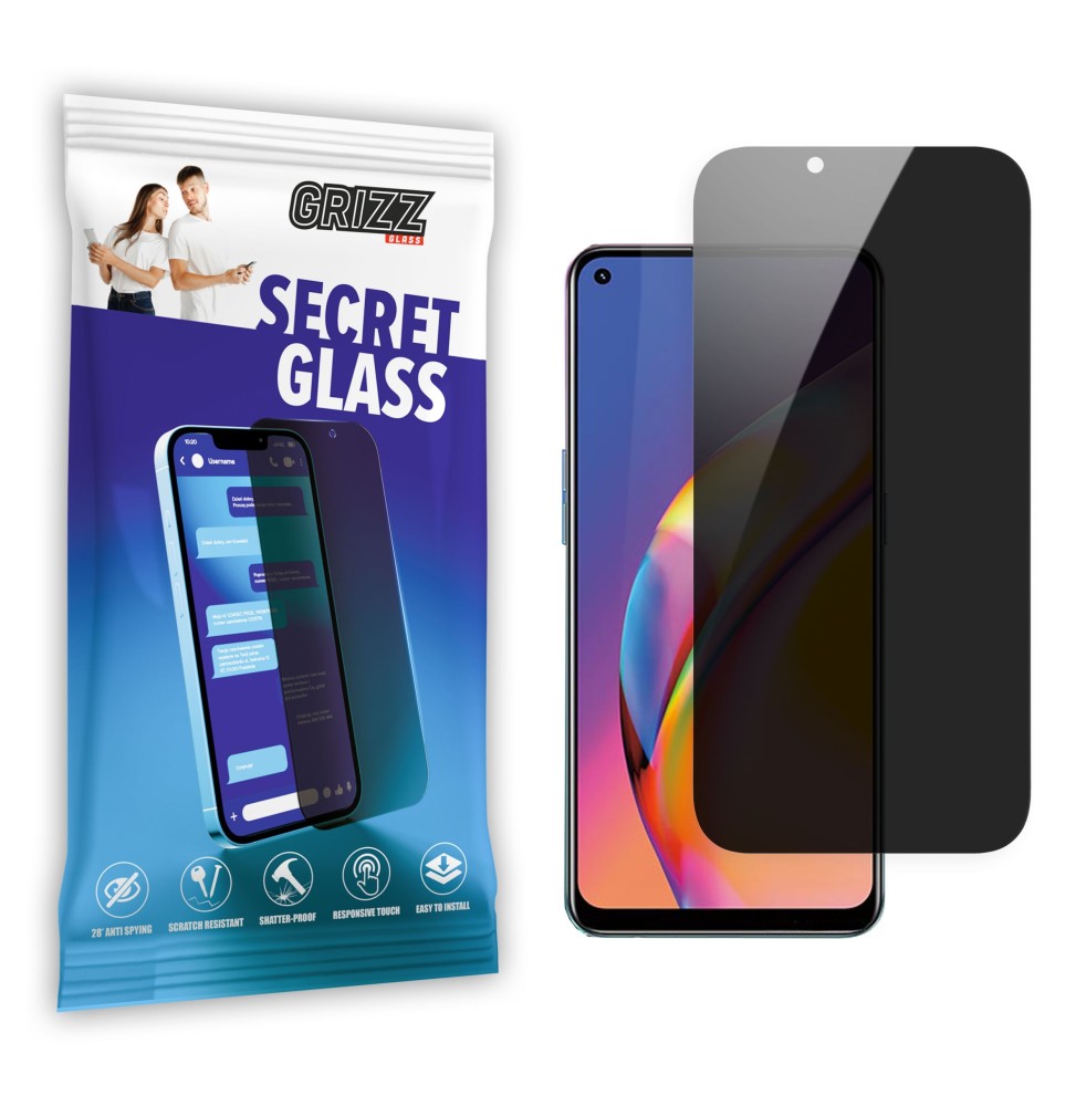 Sekretne szkło hybrydowe do Oppo Reno 5 F prywatyzujące Grizz SecretGlass