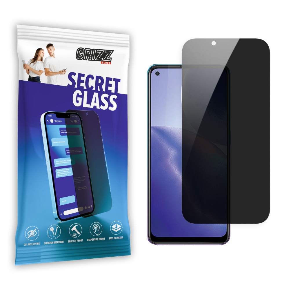 Sekretne szkło hybrydowe do Oppo Reno 5Z 5G prywatyzujące Grizz SecretGlass