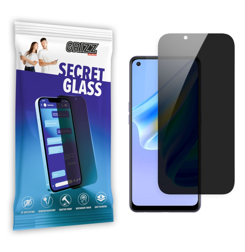 Sekretne szkło hybrydowe do Oppo Reno 6 Lite prywatyzujące Grizz SecretGlass