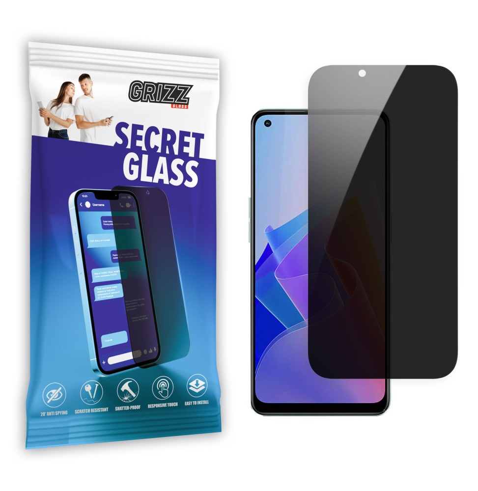 Sekretne szkło hybrydowe do Oppo Reno 7 5G prywatyzujące Grizz SecretGlass