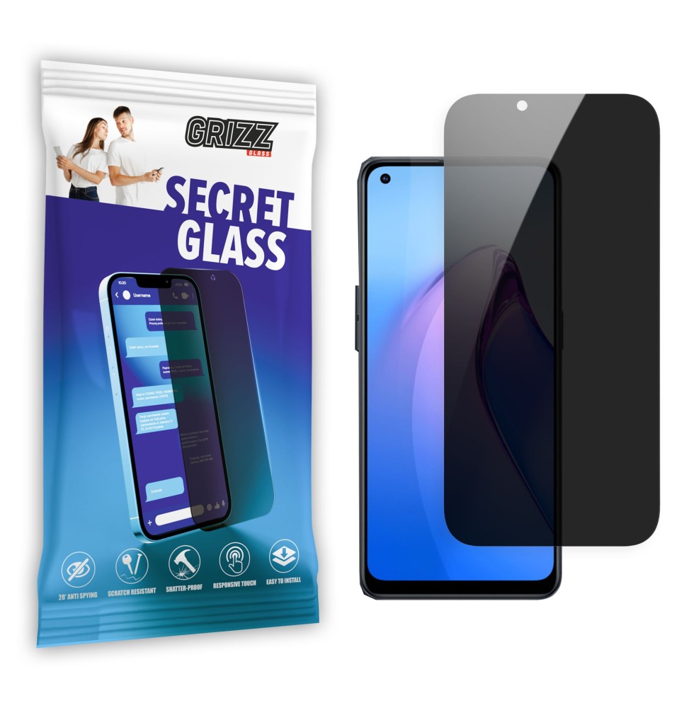 Sekretne szkło hybrydowe do Oppo Reno 8z 5G prywatyzujące Grizz SecretGlass