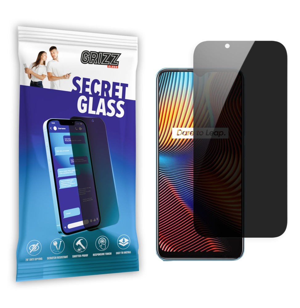 Sekretne szkło hybrydowe do Realme 7 Pro prywatyzujące Grizz SecretGlass