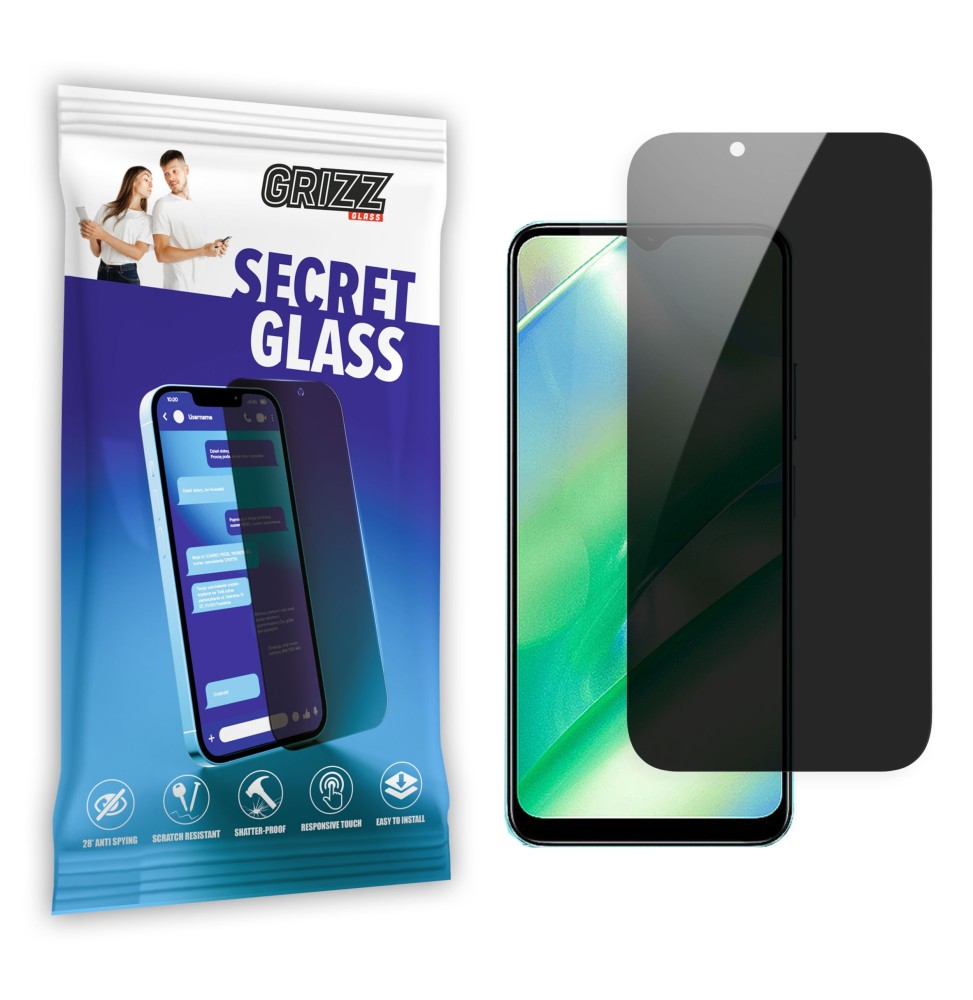 Sekretne szkło hybrydowe do Realme C33 2023 prywatyzujące Grizz SecretGlass