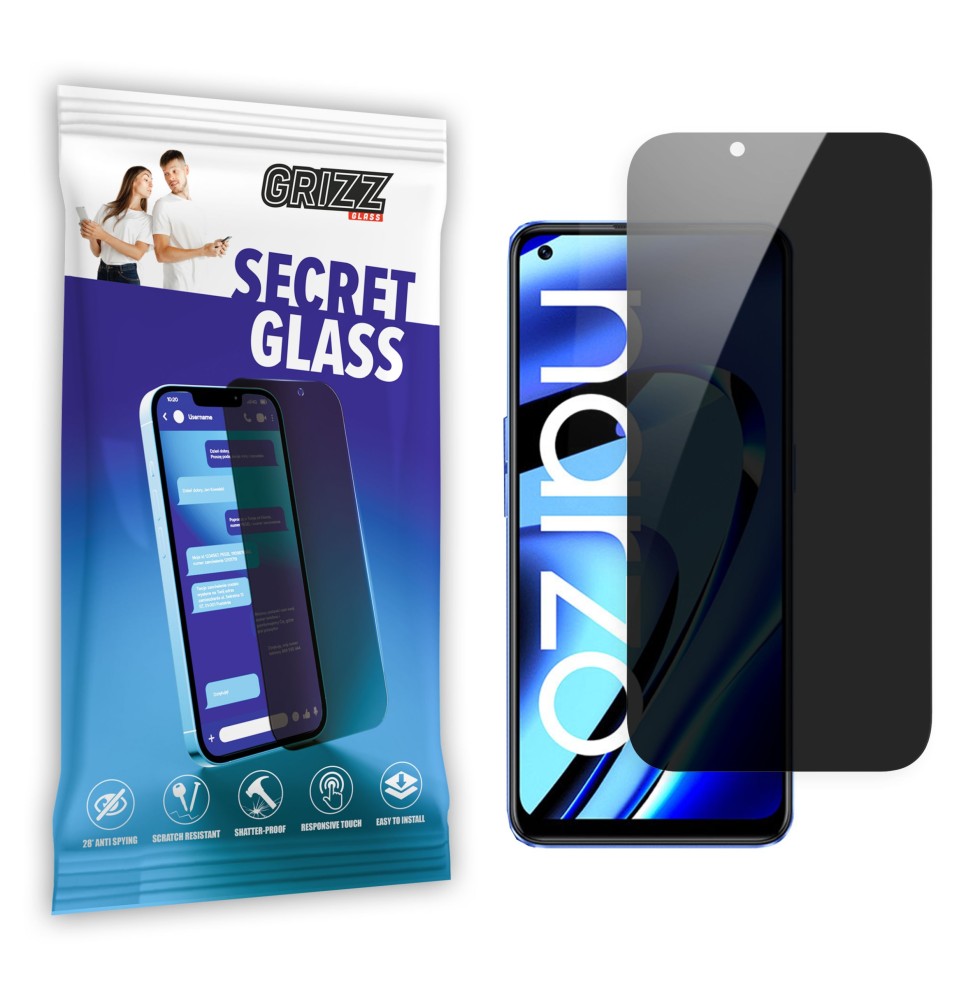 Sekretne szkło hybrydowe do Realme Narzo 50 Pro 5G prywatyzujące Grizz SecretGlass