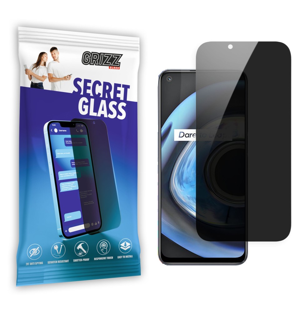 Sekretne szkło hybrydowe do Realme Q3 5G prywatyzujące Grizz SecretGlass