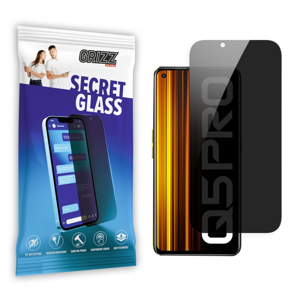 Sekretne szkło hybrydowe do Realme Q5 Pro prywatyzujące Grizz SecretGlass