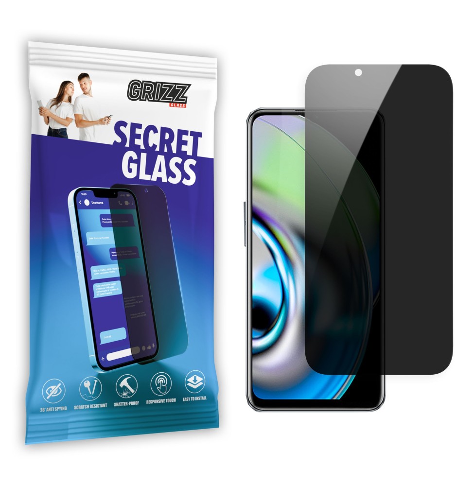 Sekretne szkło hybrydowe do Realme V23 prywatyzujące Grizz SecretGlass