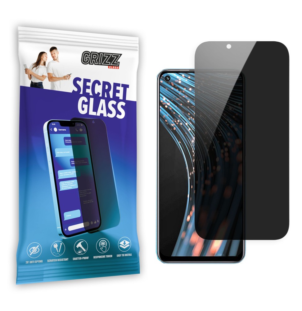 Sekretne szkło hybrydowe do Realme V25 prywatyzujące Grizz SecretGlass