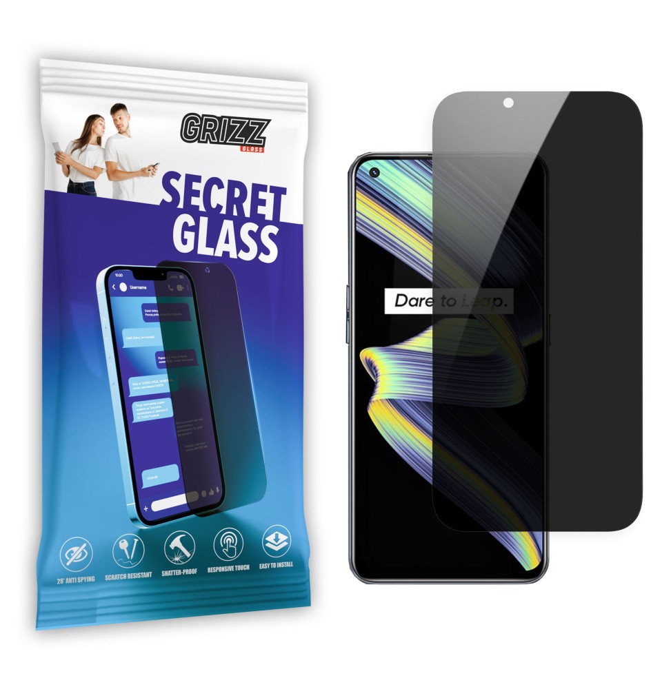 Sekretne szkło hybrydowe do Realme X7 Max 5G prywatyzujące Grizz SecretGlass
