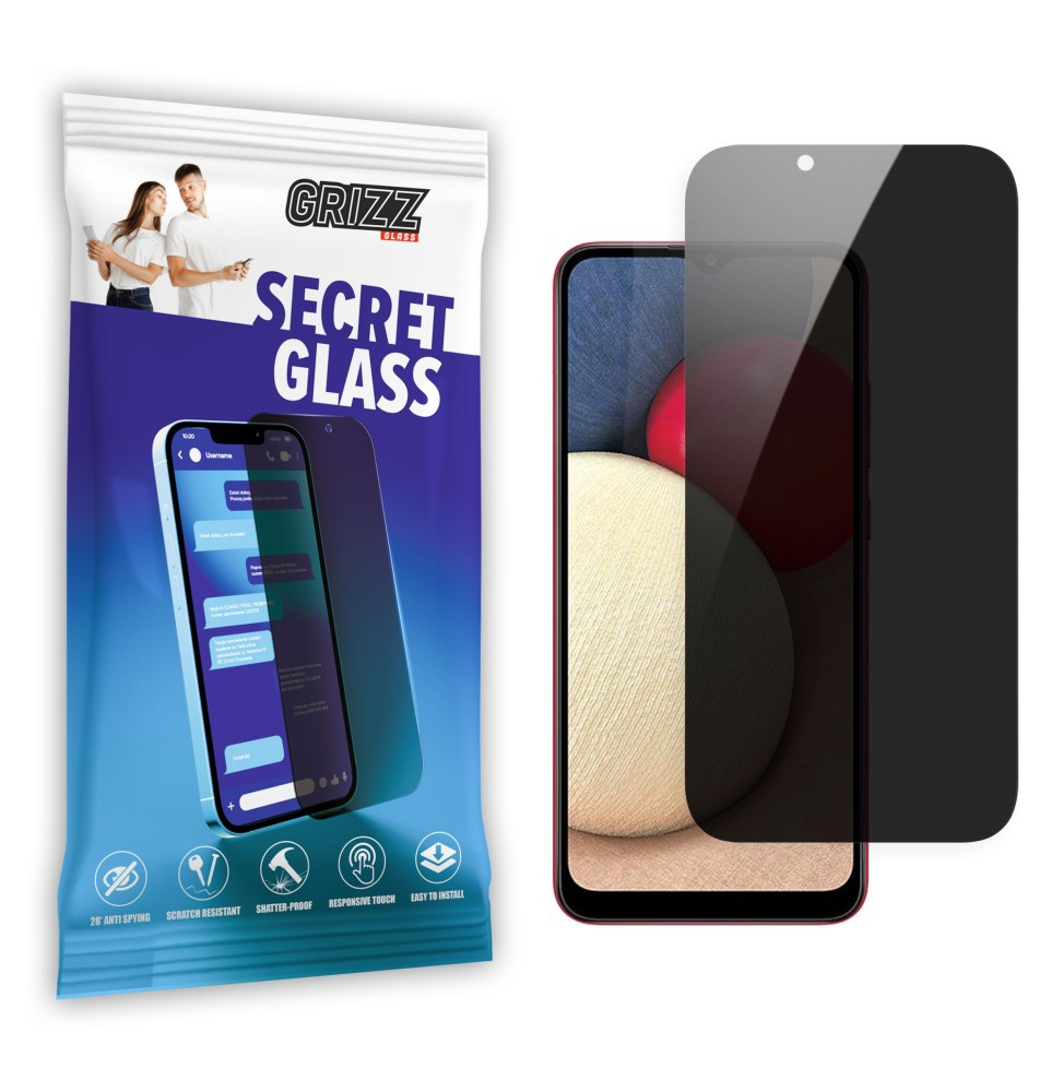 Sekretne szkło hybrydowe do Samsung Galaxy A03 prywatyzujące Grizz SecretGlass
