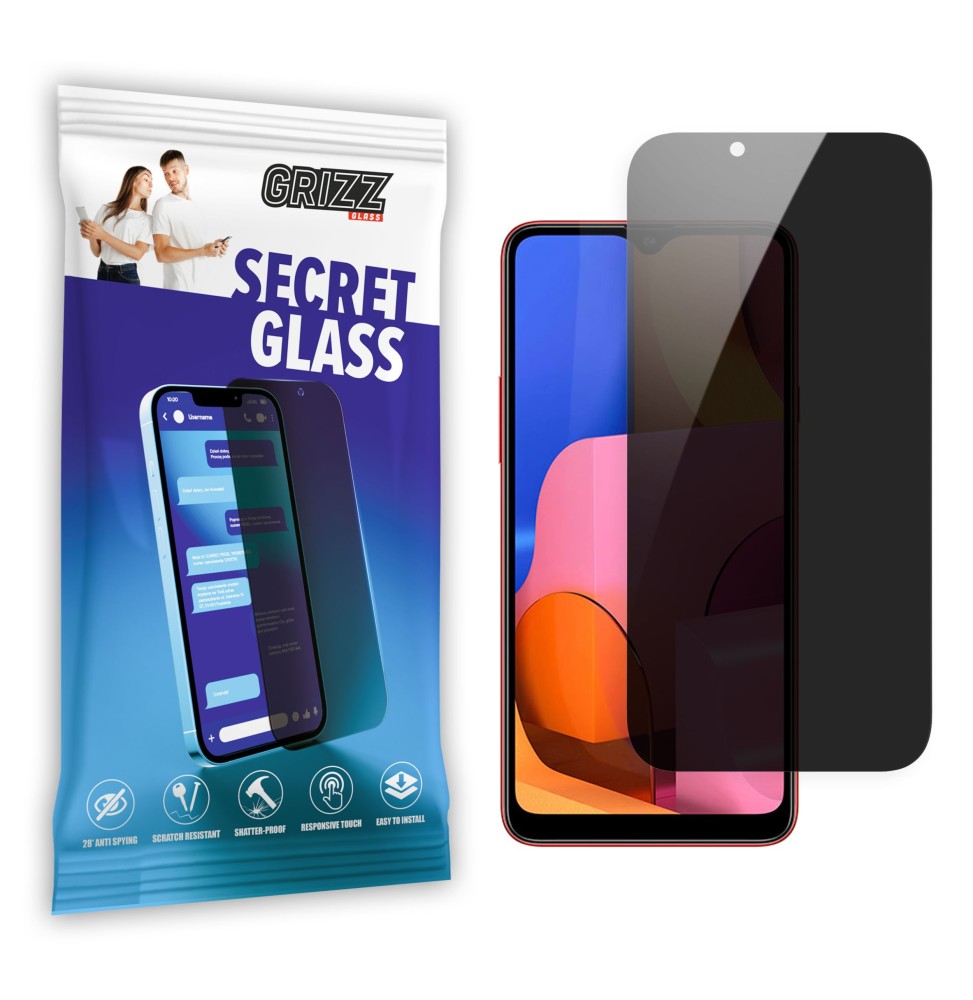 Sekretne szkło hybrydowe do Samsung Galaxy A21s prywatyzujące Grizz SecretGlass