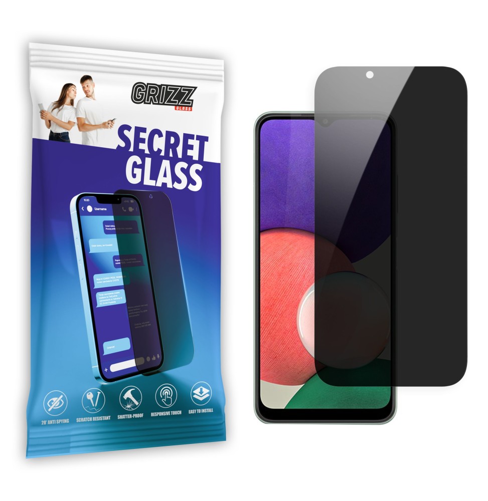 Sekretne szkło hybrydowe do Samsung Galaxy A22s 5G prywatyzujące Grizz SecretGlass