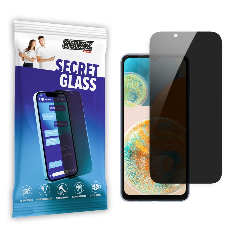 Sekretne szkło hybrydowe do Samsung Galaxy A23 prywatyzujące Grizz SecretGlass
