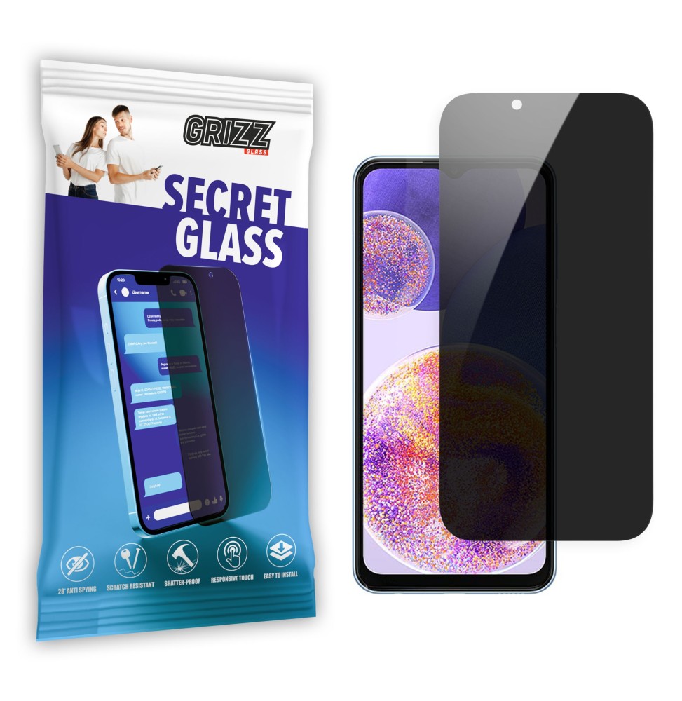 Sekretne szkło hybrydowe do Samsung Galaxy A23 5G prywatyzujące Grizz SecretGlass