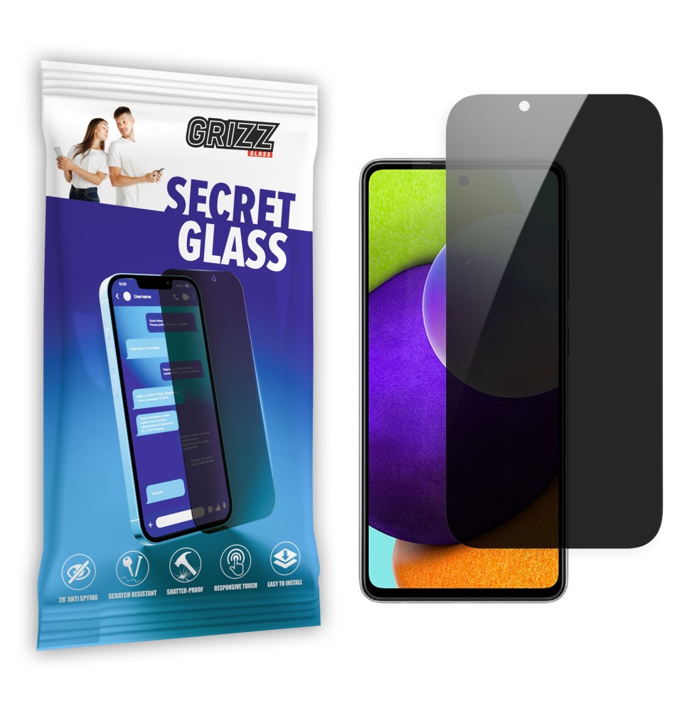 Sekretne szkło hybrydowe do Samsung Galaxy A52 prywatyzujące Grizz SecretGlass