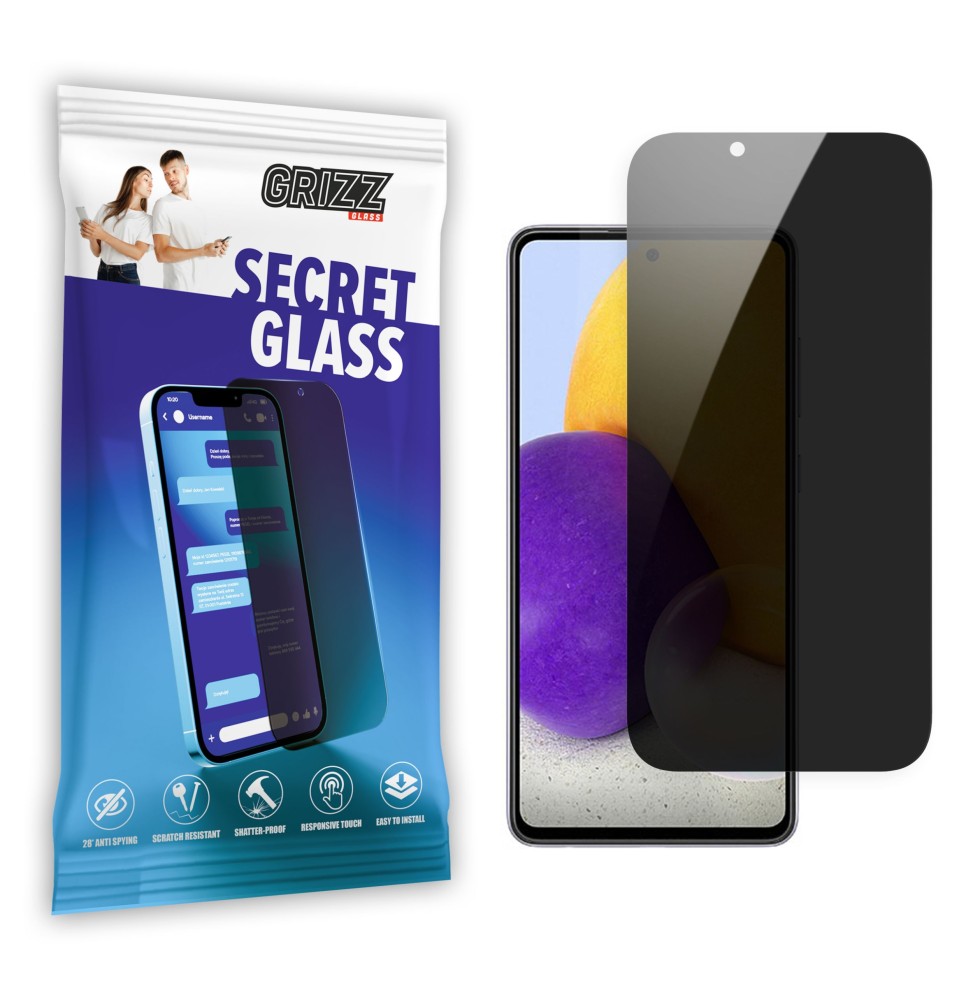 Sekretne szkło hybrydowe do Samsung Galaxy A72 4G prywatyzujące Grizz SecretGlass
